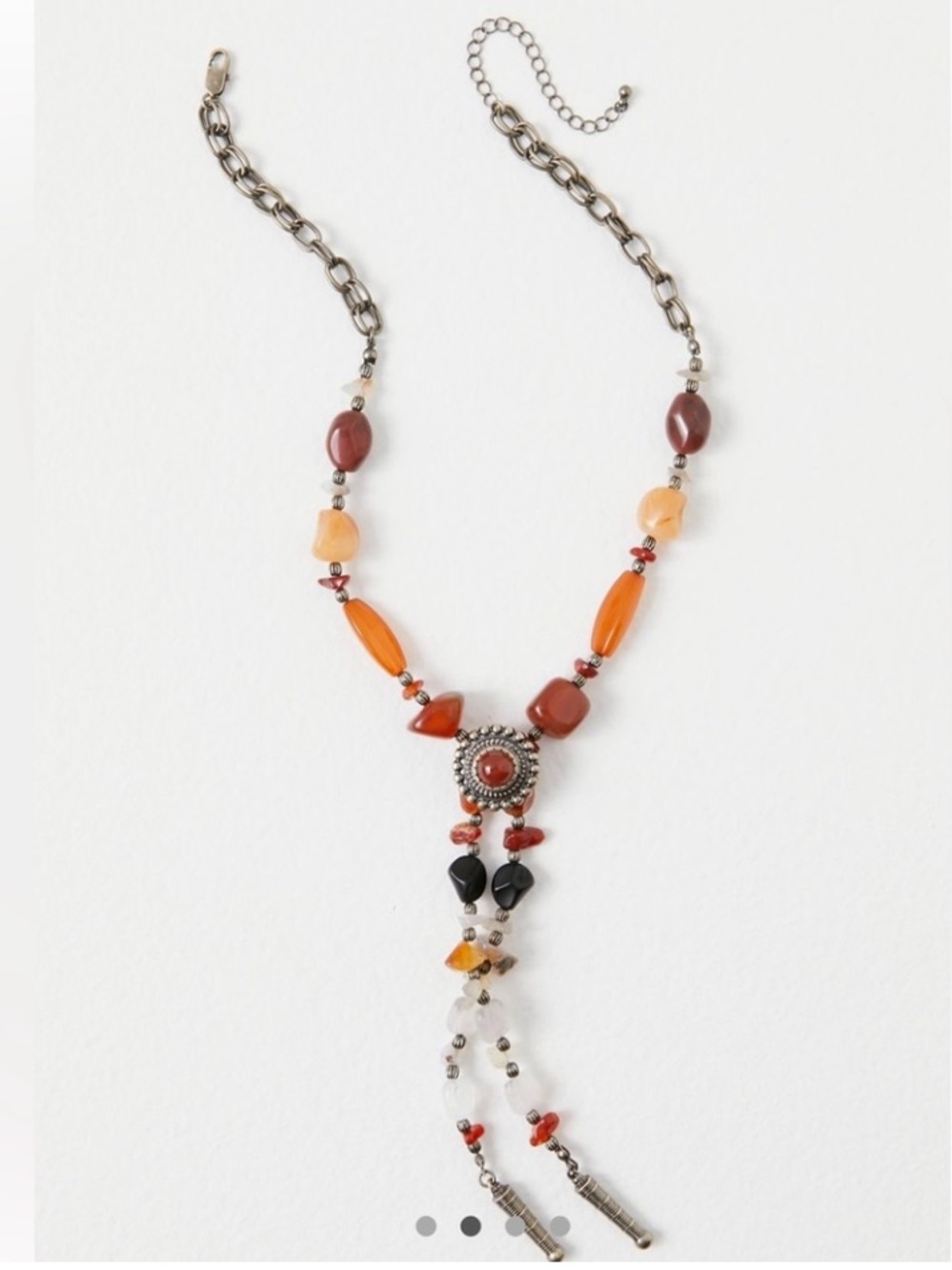 NWT Free People Beachriders Bolo Necklace Neutral Boho Western Stone